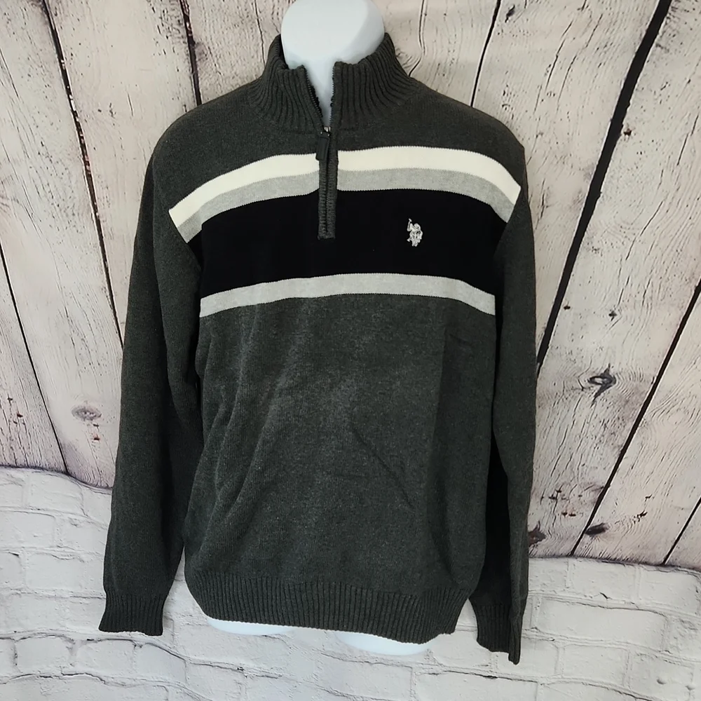NWT U.S. Polo Assn men's 1/4 zipped pullover sweater